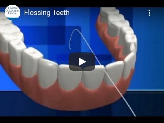 tooth flossing demonstration